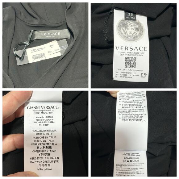 NWT Versace Runway Black Maxi Dress IT 38 US 2 Hooded Cut Out $3,475 - Picture 13 of 16